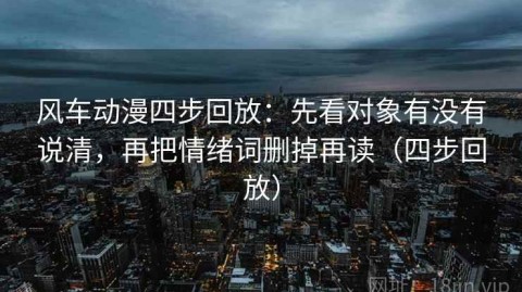 风车动漫四步回放：先看对象有没有说清，再把情绪词删掉再读（四步回放）