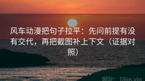 风车动漫把句子拉平：先问前提有没有交代，再把截图补上下文（证据对照）