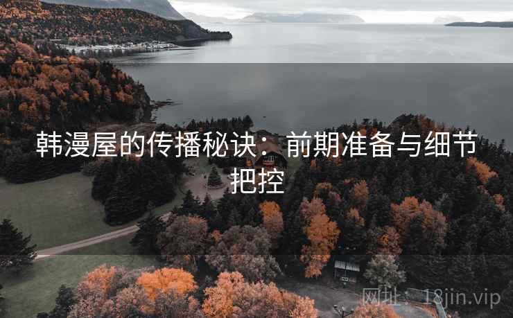 韩漫屋的传播秘诀：前期准备与细节把控