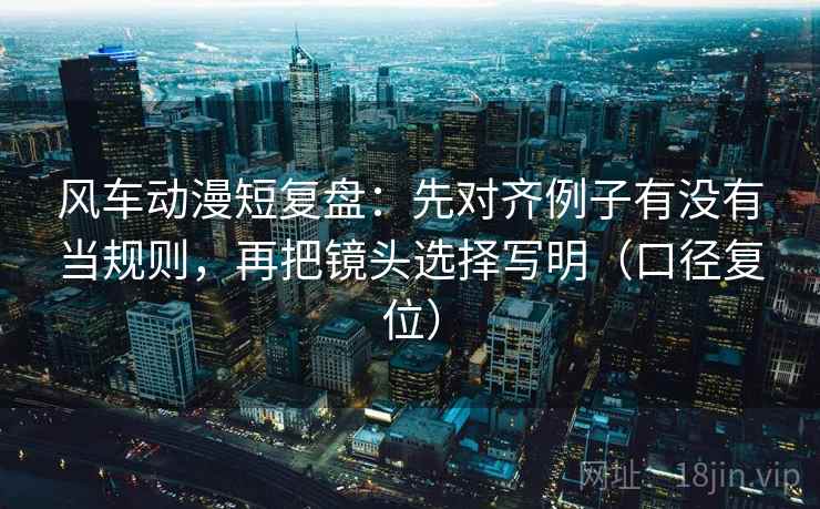 风车动漫短复盘：先对齐例子有没有当规则，再把镜头选择写明（口径复位）