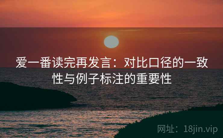 爱一番读完再发言：对比口径的一致性与例子标注的重要性