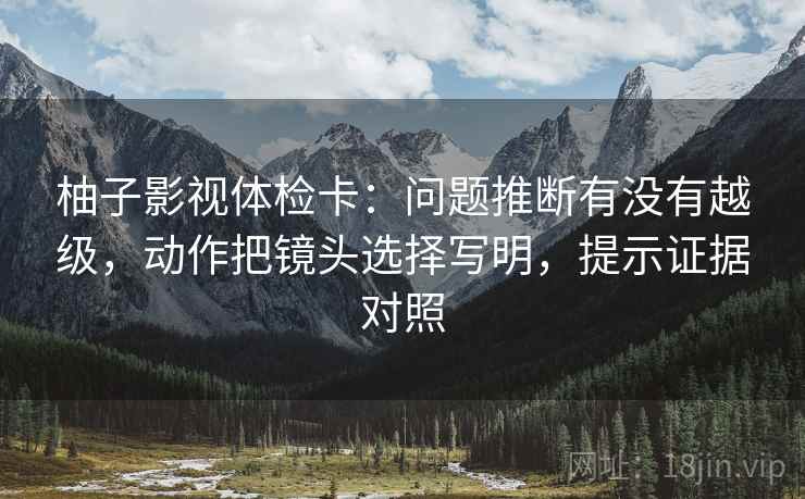 柚子影视体检卡：问题推断有没有越级，动作把镜头选择写明，提示证据对照