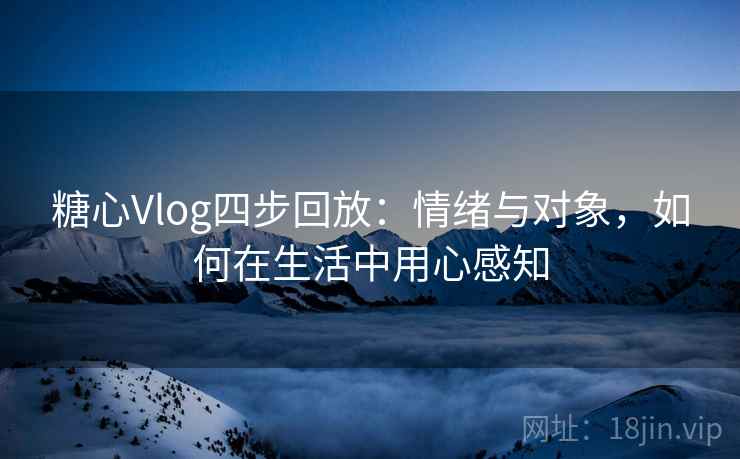 糖心Vlog四步回放：情绪与对象，如何在生活中用心感知
